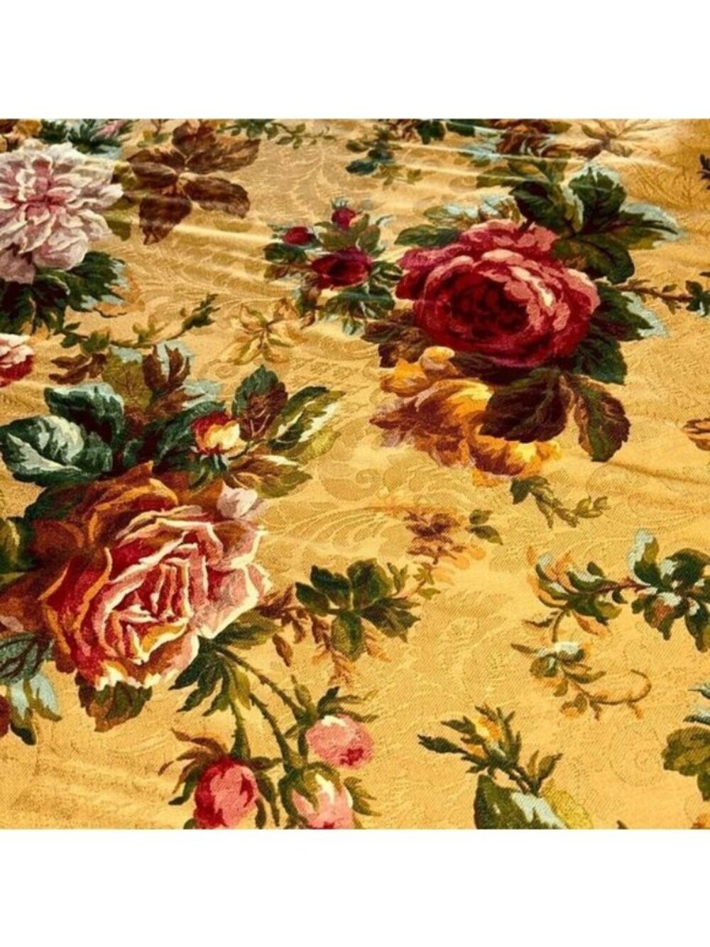 Vintage Mill Creek Raymond Floral Fabric 5+ Yards Screenprint Soil-Stain Repelle
